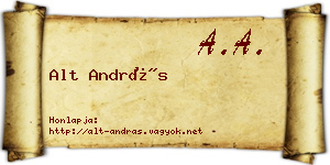 Alt András névjegykártya