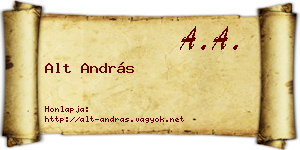 Alt András névjegykártya